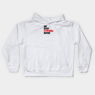 Eat sleep football repeat Kids Hoodie